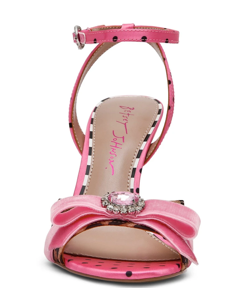 Betsey Johnson Quincyy Bow Detail Ankle Strap Dress Sandals