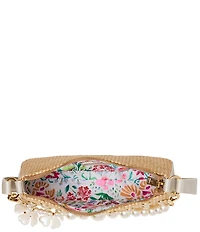 Betsey Johnson Raffia Pearl Shoulder Bag