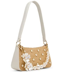 Betsey Johnson Raffia Pearl Shoulder Bag