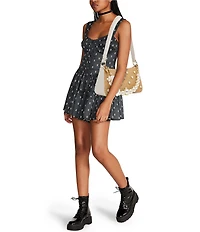 Betsey Johnson Raffia Pearl Shoulder Bag