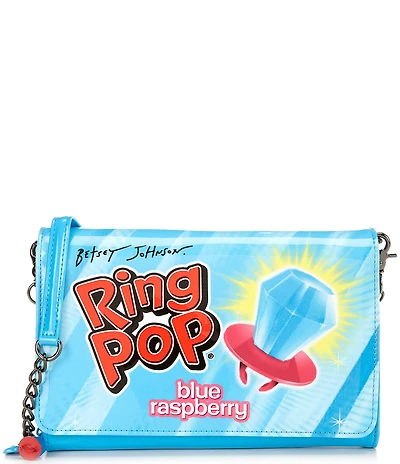 Betsey Johnson Ring Pop Patent Wallet On A Chain Crossbody Bag