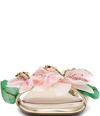 Betsey Johnson Rosia Flower and Bead Embellished Slide Sandals