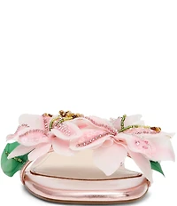 Betsey Johnson Rosia Flower and Bead Embellished Slide Sandals