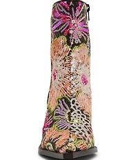 Betsey Johnson Rudy Floral Mesh Block Heel Booties