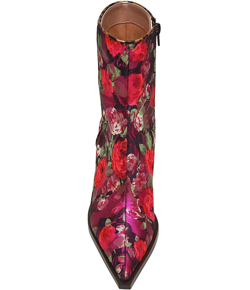 Betsey Johnson Rudy Floral Mesh Block Heel Booties