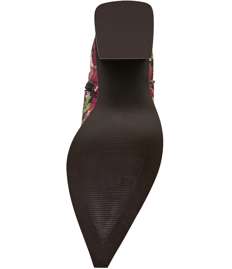 Betsey Johnson Rudy Floral Mesh Block Heel Booties