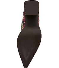 Betsey Johnson Rudy Floral Mesh Block Heel Booties