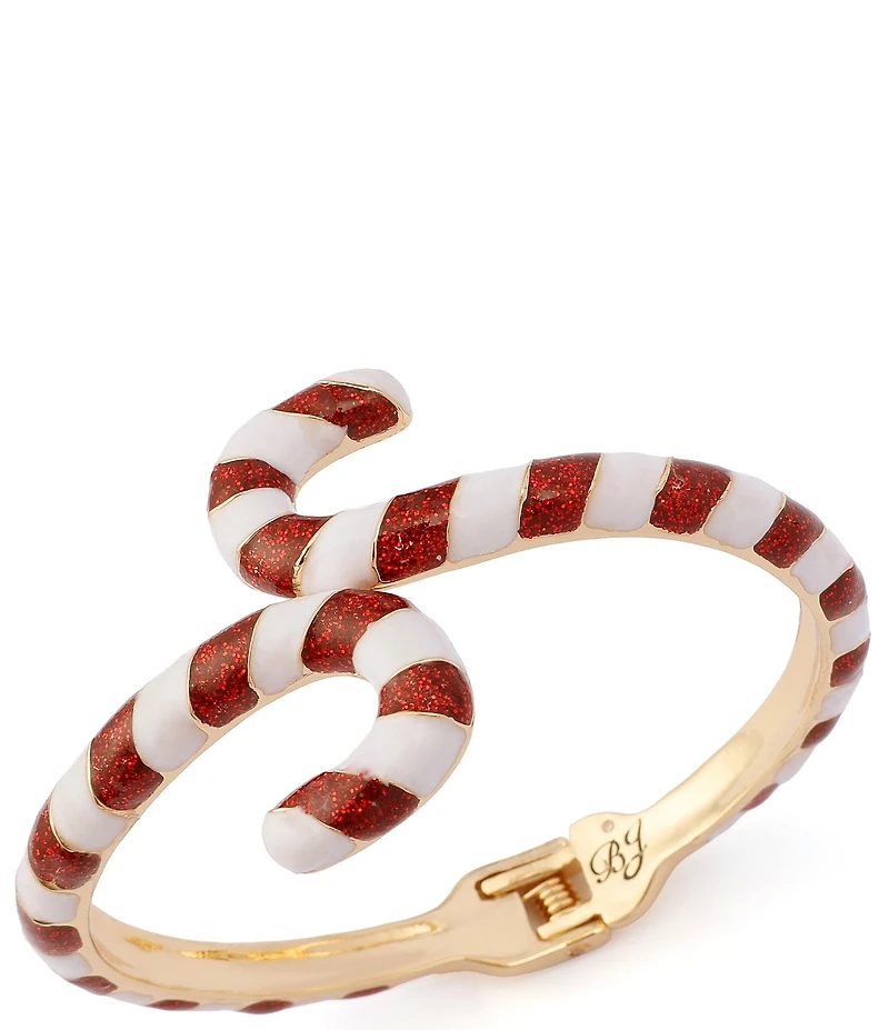 Betsey Johnson Santa Baby Christmas Candy Cane Bangle Bracelet