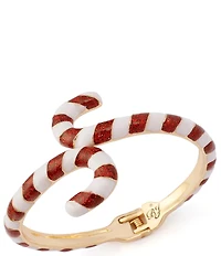Betsey Johnson Santa Baby Christmas Candy Cane Bangle Bracelet