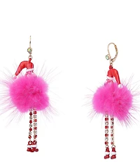 Betsey Johnson Santa Baby Christmas Flamingo Drop Earrings