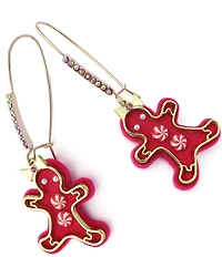Betsey Johnson Santa Baby Christmas Gingerbread Dangle Drop Earrings