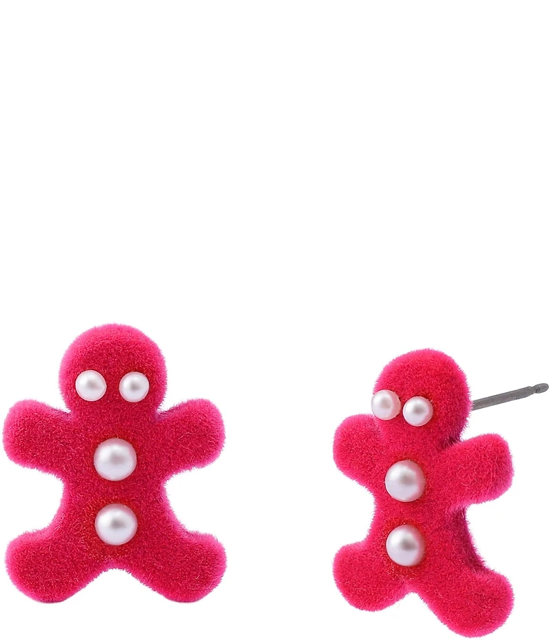 Betsey Johnson Santa Baby Christmas Gingerbread Stud Earrings