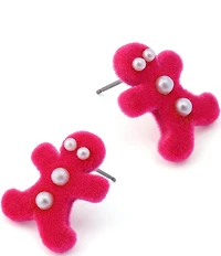 Betsey Johnson Santa Baby Christmas Gingerbread Stud Earrings