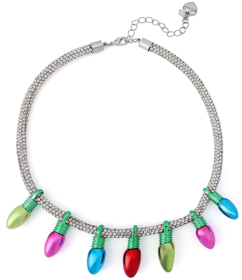 Betsey Johnson Santa Baby Christmas Lights Collar Necklace
