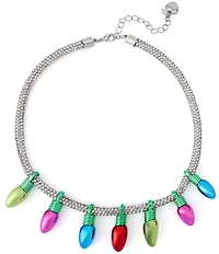 Betsey Johnson Santa Baby Christmas Lights Collar Necklace