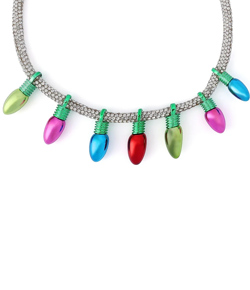 Betsey Johnson Santa Baby Christmas Lights Collar Necklace