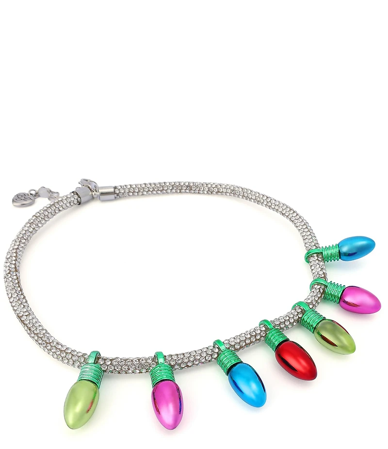 Betsey Johnson Santa Baby Christmas Lights Collar Necklace