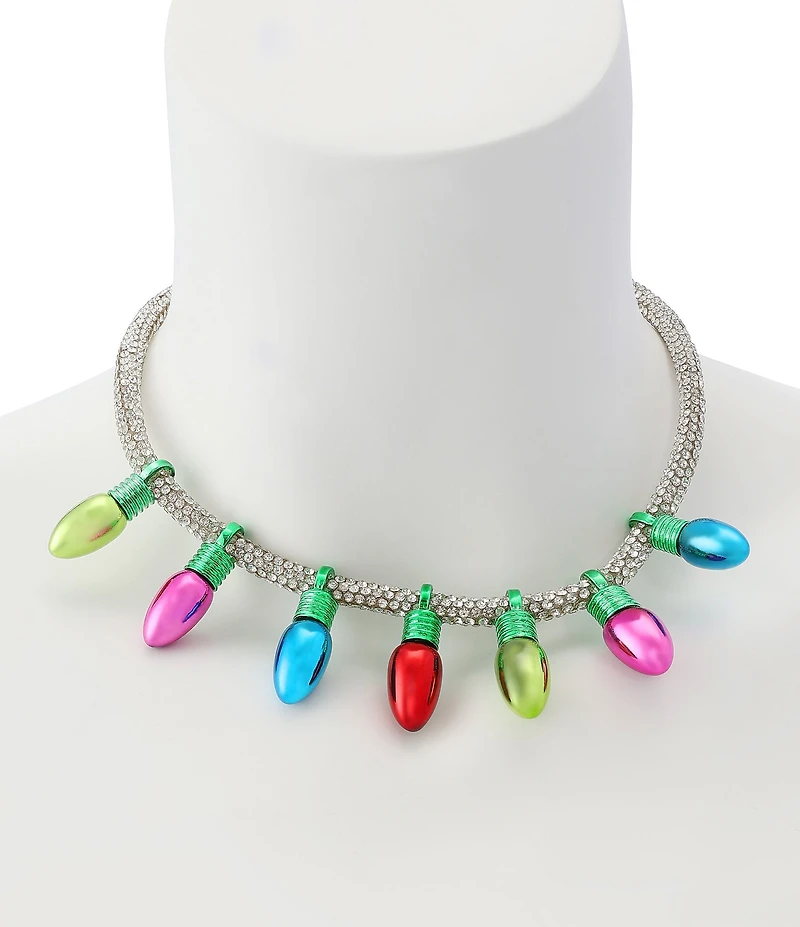 Betsey Johnson Santa Baby Christmas Lights Collar Necklace