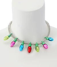 Betsey Johnson Santa Baby Christmas Lights Collar Necklace