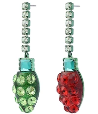 Betsey Johnson Santa Baby Christmas Lights Mismatched Drop Earrings