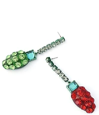Betsey Johnson Santa Baby Christmas Lights Mismatched Drop Earrings