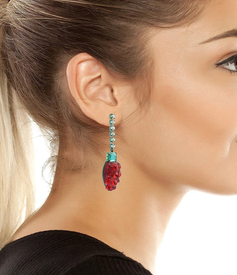 Betsey Johnson Santa Baby Christmas Lights Mismatched Drop Earrings