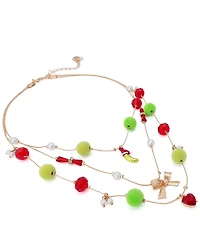 Betsey Johnson Santa Baby Christmas Pickle Short Multi Strand Necklace