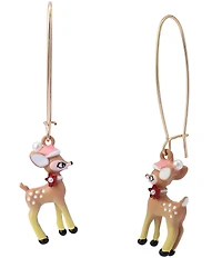 Betsey Johnson Santa Baby Christmas Reindeer Dangle Drop Earrings