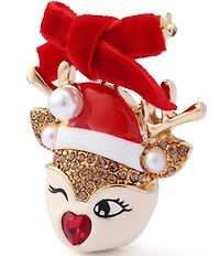 Betsey Johnson Santa Baby Christmas Reindeer Pin