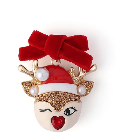 Betsey Johnson Santa Baby Christmas Reindeer Pin