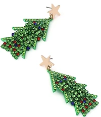 Betsey Johnson Santa Baby Christmas Tree Drop Earrings