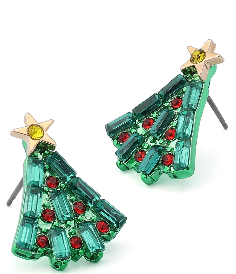 Betsey Johnson Santa Baby Christmas Tree Stud Earrings