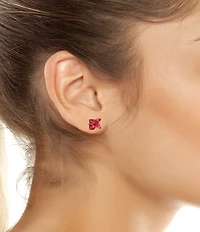 Betsey Johnson Santa Baby Heart & Bow Mismatched Stud Earrings