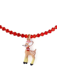 Betsey Johnson Santa Baby Reindeer Short Pendant Necklace