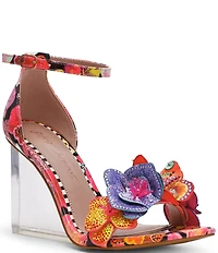Betsey Johnson Santino Butterfly and Flower Wedge Dress Sandals