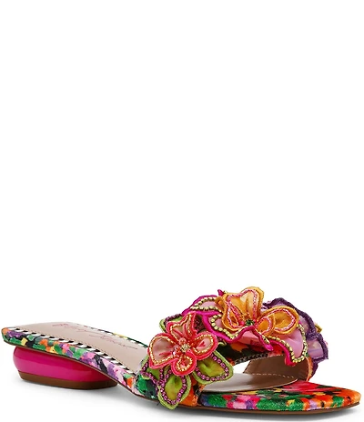 Betsey Johnson Scottyy Flower Embellished Slide Sandals