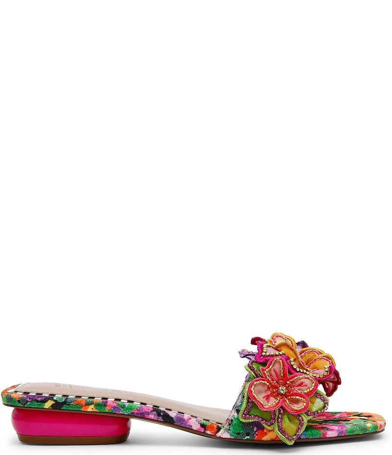 Betsey Johnson Scottyy Flower Embellished Slide Sandals