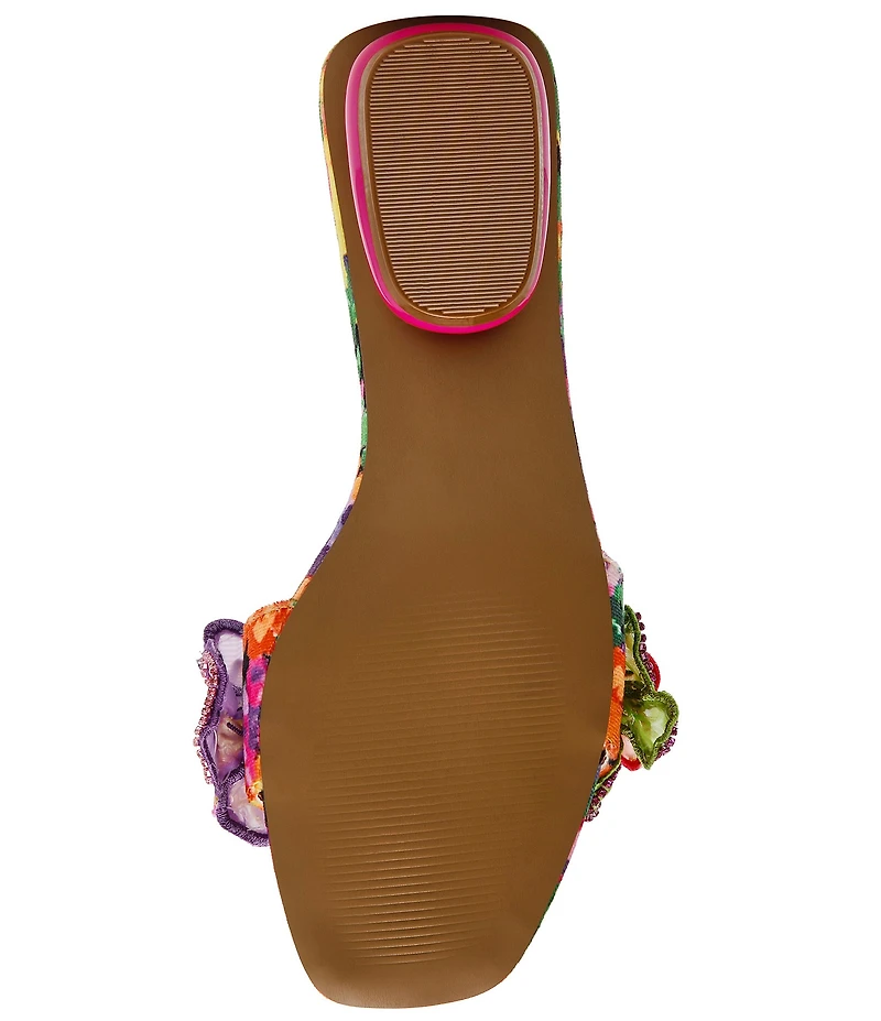 Betsey Johnson Scottyy Flower Embellished Slide Sandals