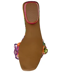 Betsey Johnson Scottyy Flower Embellished Slide Sandals