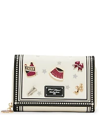 Betsey Johnson Shake Your Pom Poms Cheer Gameday Wallet Crossbody Clutch Bag