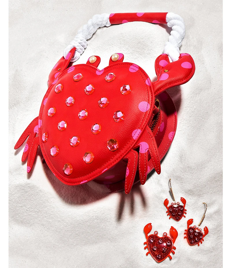 Betsey Johnson Shell Raiser Lobster Rhinestone Shoulder Bag