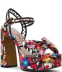 Betsey Johnson Shelley Iconic Artwork Capsule Designed Platform Dress Sandals