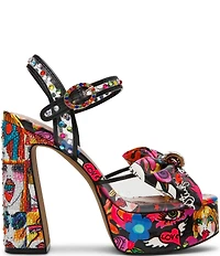 Betsey Johnson Shelley Iconic Artwork Capsule Designed Platform Dress Sandals
