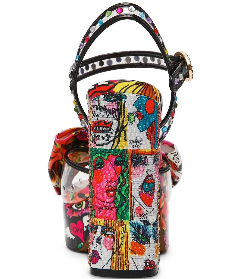 Betsey Johnson Shelley Iconic Artwork Capsule Designed Platform Dress Sandals