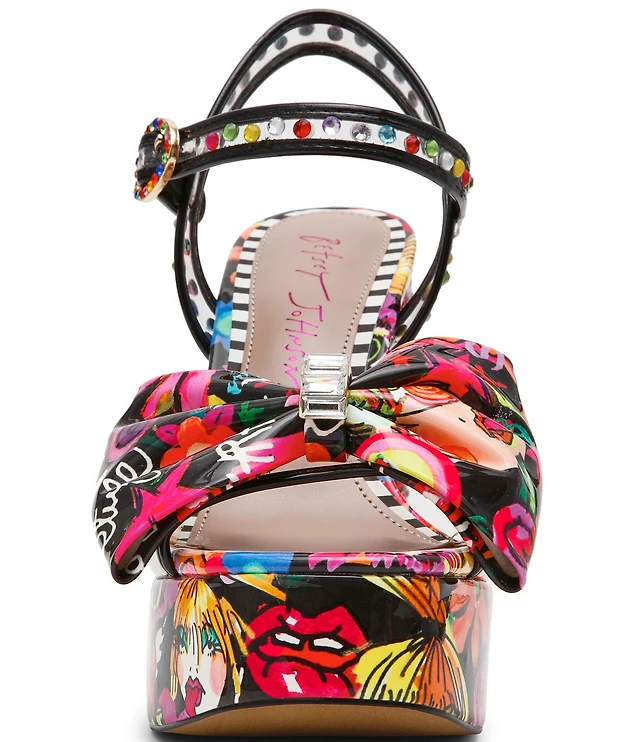 women's kirra floral beaded platform dress sandals Betsey Johnson Women's Kirra Sandal - Black - Sandal heels