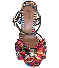 Betsey Johnson Shelley Iconic Artwork Capsule Designed Platform Dress Sandals