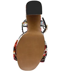 Betsey Johnson Shelley Iconic Artwork Capsule Designed Platform Dress Sandals