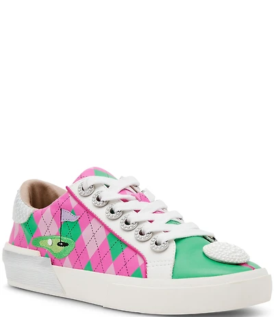 Betsey Johnson Sherrie Argyle Golf Print Sneakers
