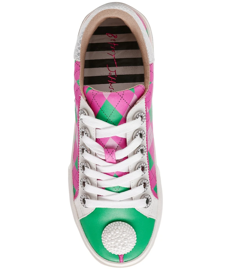 Betsey Johnson Sherrie Argyle Golf Print Sneakers