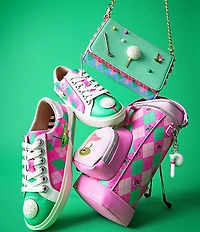 Betsey Johnson Sherrie Argyle Golf Print Sneakers